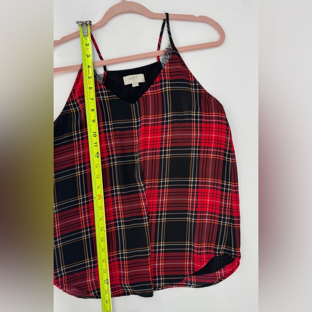 LOFT Red and Black Plaid Tank Top - Picture 6 of 11